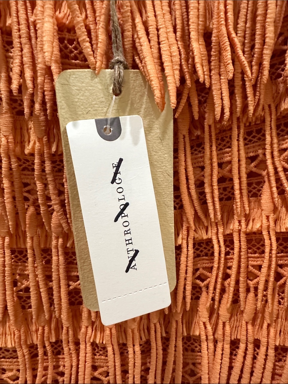 Anthropologie - Orange Fringed Sleeveless Mini dress - Picture 3 of 4